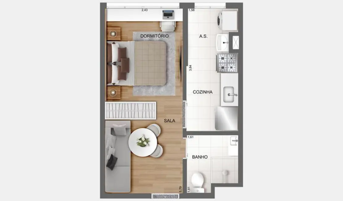 Foto 4 de Kitnet com 1 quarto à venda, 26m2 em Brás, São Paulo - SP