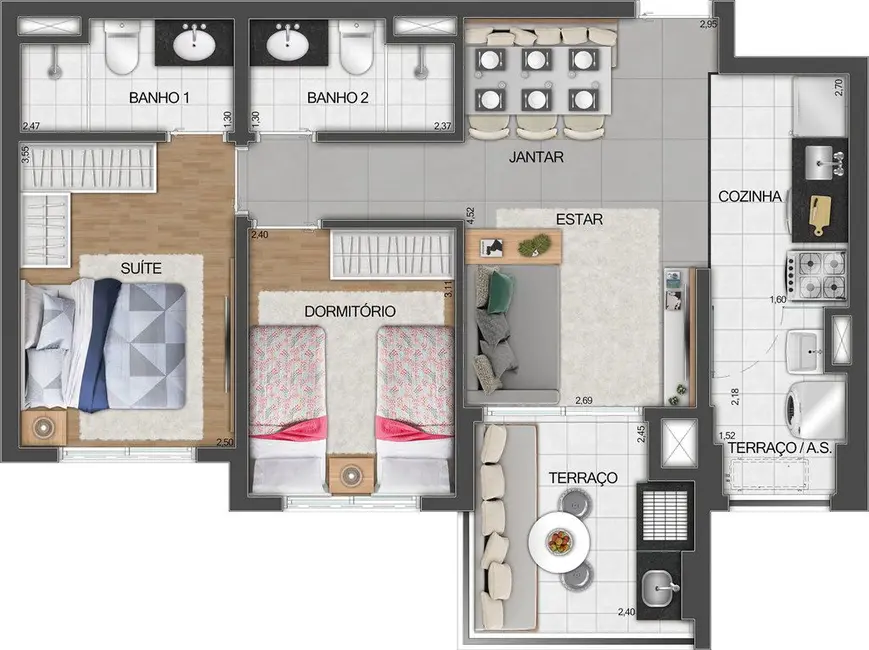 Foto 2 de Apartamento com 2 quartos à venda, 62m2 em Perdizes, São Paulo - SP