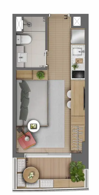 Foto 1 de Apartamento com 1 quarto à venda, 43m2 em Centro, São Paulo - SP