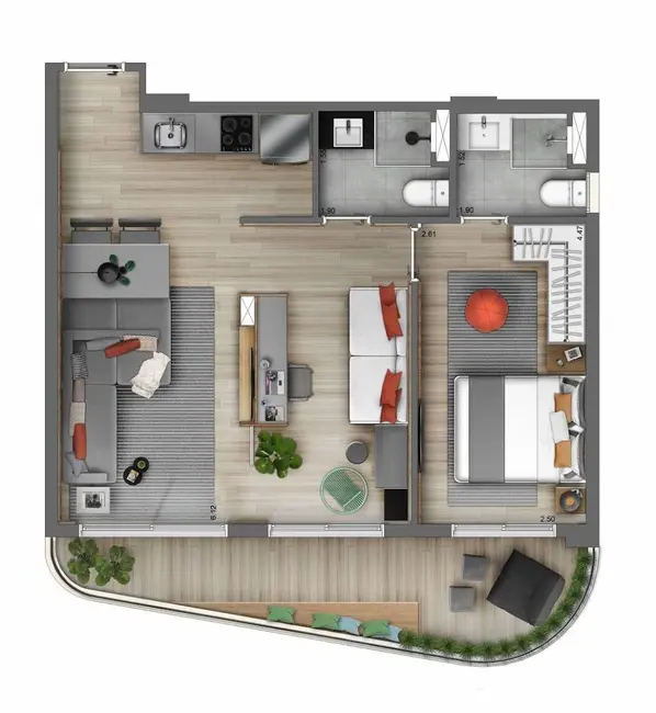 Foto 5 de Apartamento com 1 quarto à venda, 43m2 em Centro, São Paulo - SP