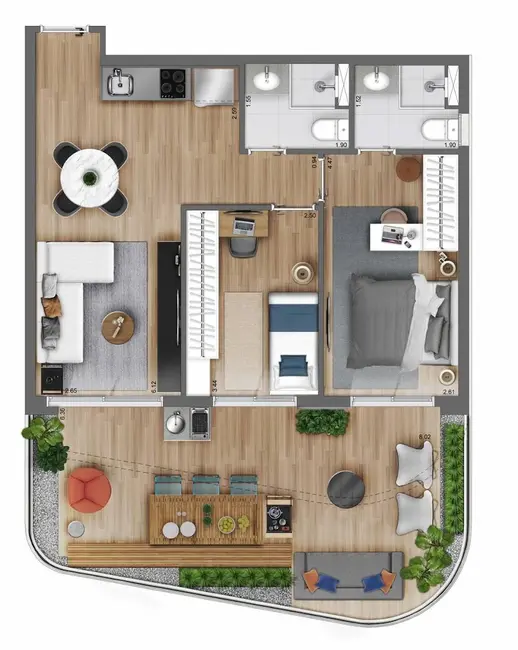 Foto 3 de Apartamento com 1 quarto à venda, 43m2 em Centro, São Paulo - SP