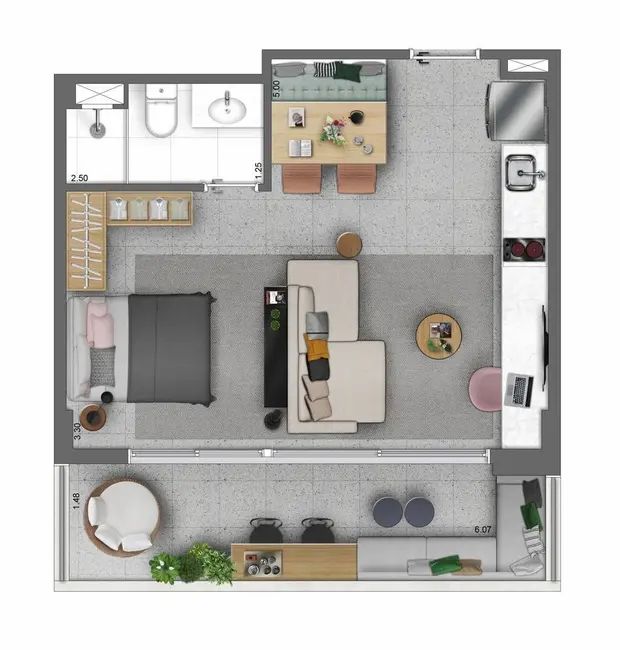 Foto 6 de Apartamento com 1 quarto à venda, 43m2 em Centro, São Paulo - SP