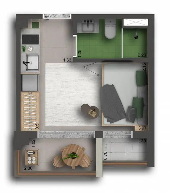 Kitnet com 1 quarto à venda, 21m2 em Jardim Paulista, São Paulo - SP - imagem 6 Foto 6 de Kitnet com 1 quarto à venda, 21m2 em Jardim Paulista, São Paulo - SP