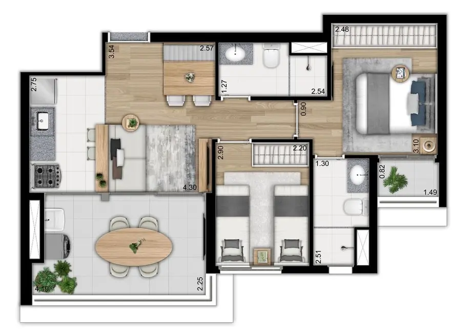 Foto 2 de Apartamento com 3 quartos à venda, 83m2 em Ipiranga, São Paulo - SP