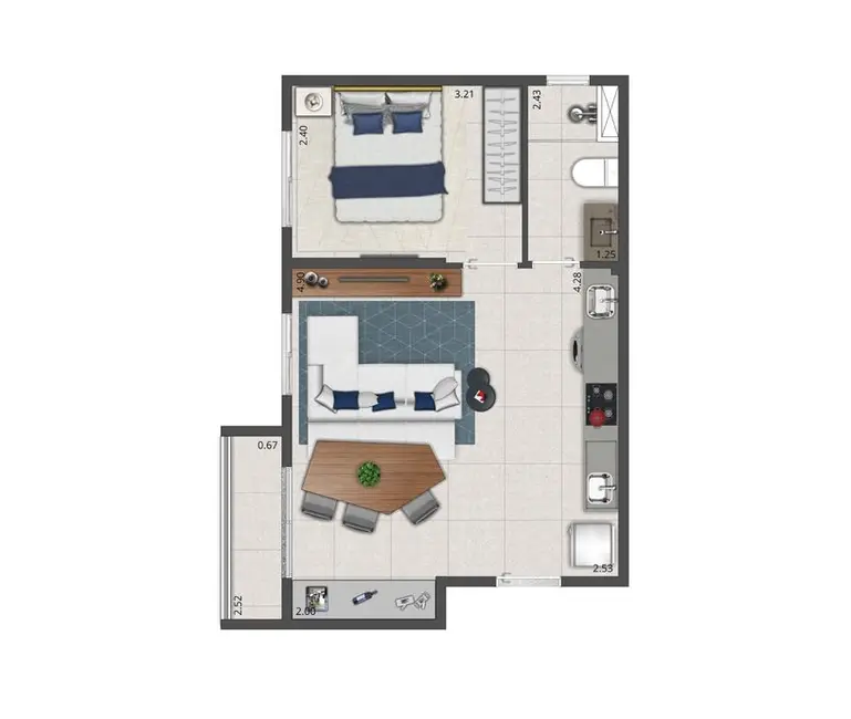 Apartamento com 1 quarto à venda, 35m2 em Moema, São Paulo - SP - imagem 9 Foto 9 de Apartamento com 1 quarto à venda, 35m2 em Moema, São Paulo - SP