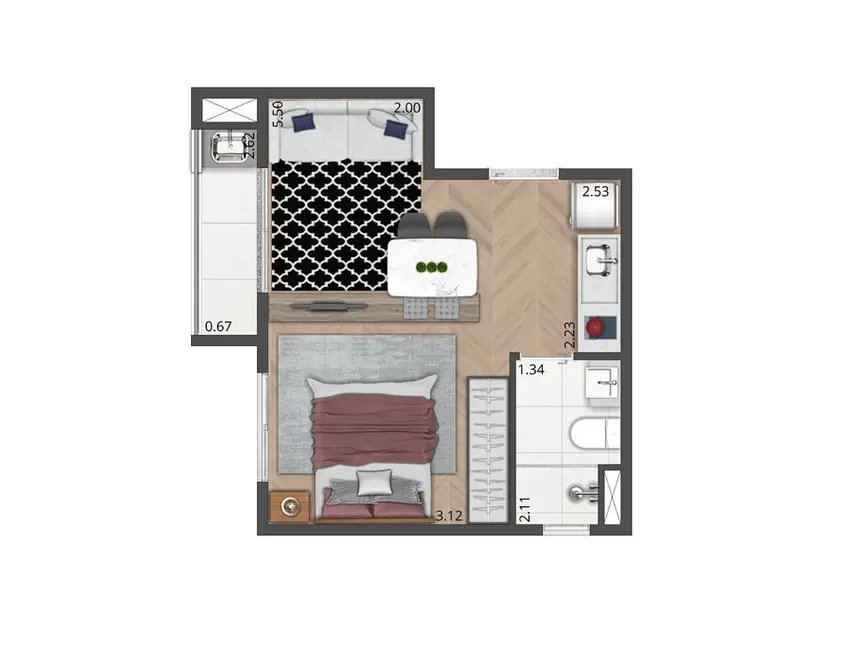 Apartamento com 1 quarto à venda, 35m2 em Moema, São Paulo - SP - imagem 7 Foto 7 de Apartamento com 1 quarto à venda, 35m2 em Moema, São Paulo - SP