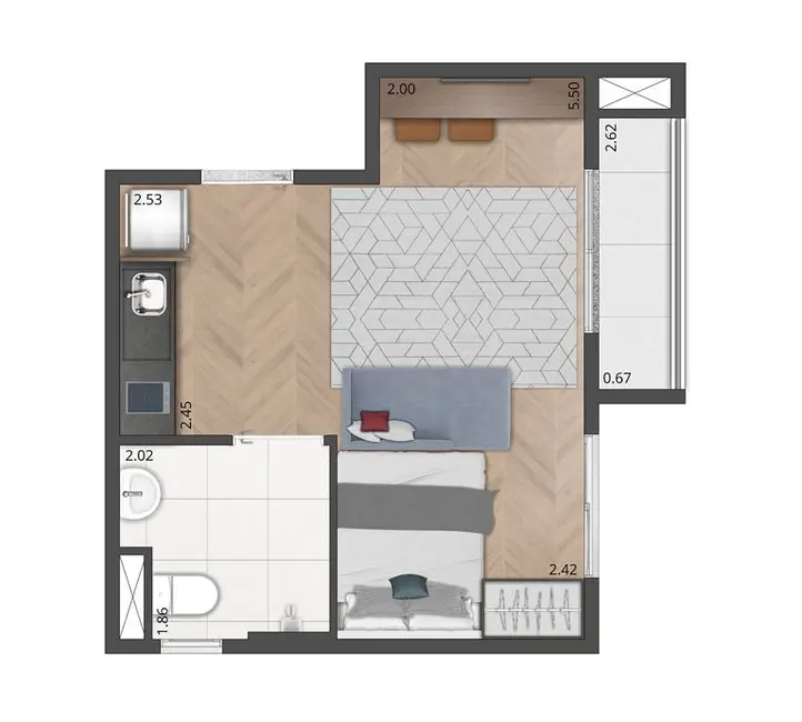 Apartamento com 1 quarto à venda, 35m2 em Moema, São Paulo - SP - imagem 1 Foto 1 de Apartamento com 1 quarto à venda, 35m2 em Moema, São Paulo - SP