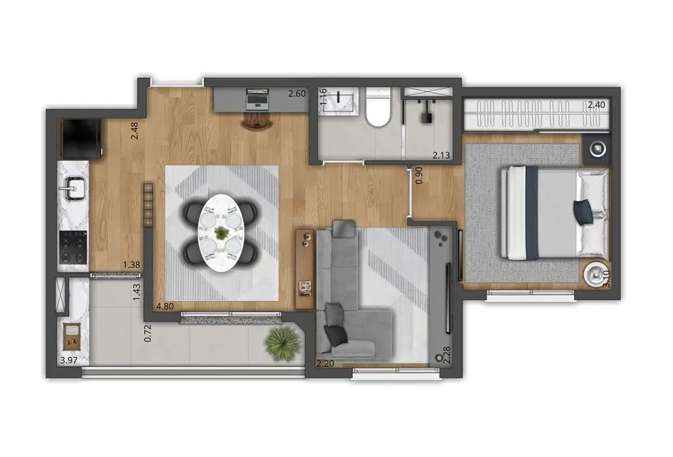 Foto 2 de Apartamento com 1 quarto à venda, 39m2 em Alto de Pinheiros, São Paulo - SP
