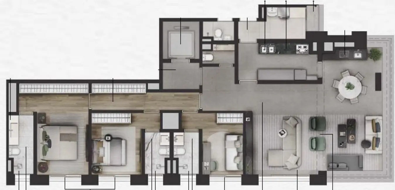 Apartamento com 3 quartos à venda, 348m2 em Itaim Bibi, São Paulo - SP - imagem 7 Foto 7 de Apartamento com 3 quartos à venda, 348m2 em Itaim Bibi, São Paulo - SP