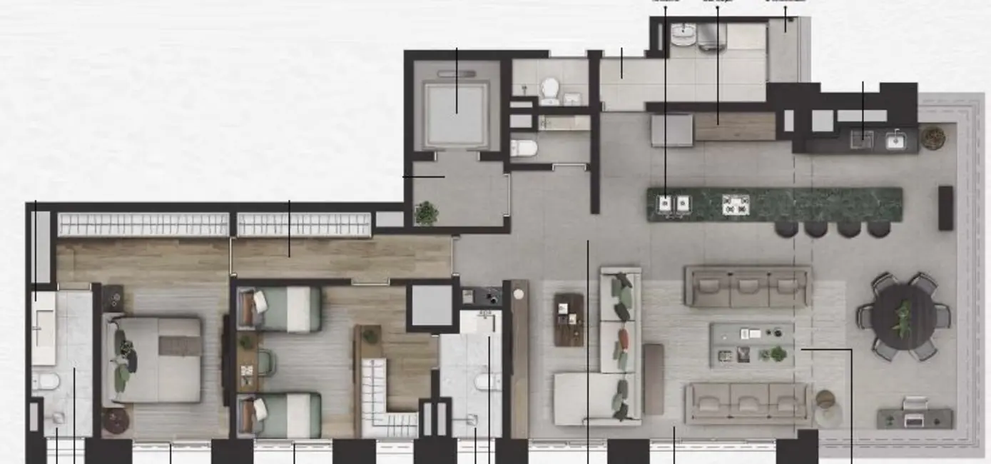 Apartamento com 3 quartos à venda, 348m2 em Itaim Bibi, São Paulo - SP - imagem 9 Foto 9 de Apartamento com 3 quartos à venda, 348m2 em Itaim Bibi, São Paulo - SP