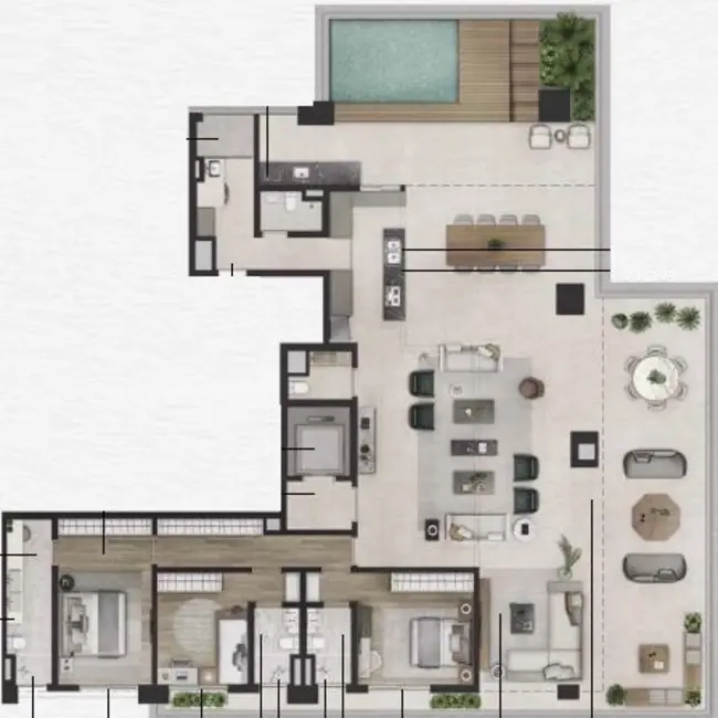 Apartamento com 3 quartos à venda, 348m2 em Itaim Bibi, São Paulo - SP - imagem 8 Foto 8 de Apartamento com 3 quartos à venda, 348m2 em Itaim Bibi, São Paulo - SP