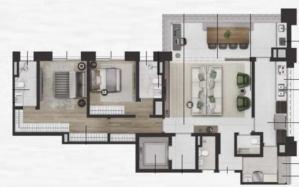 Apartamento com 3 quartos à venda, 348m2 em Itaim Bibi, São Paulo - SP - imagem 6 Foto 6 de Apartamento com 3 quartos à venda, 348m2 em Itaim Bibi, São Paulo - SP