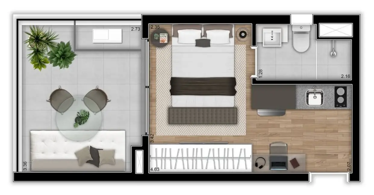 Foto 4 de Kitnet com 1 quarto à venda, 24m2 em Alto da Boa Vista, São Paulo - SP