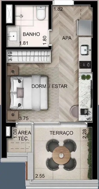 Foto 2 de Apartamento com 1 quarto à venda, 53m2 em Higienópolis, São Paulo - SP