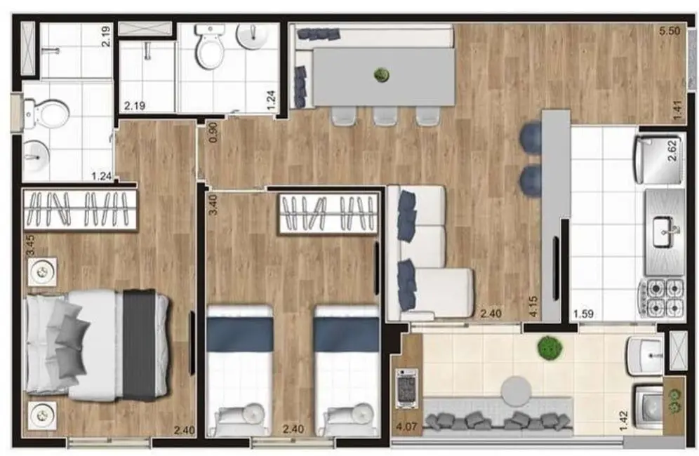 Apartamento com 2 quartos à venda, 56m2 em Vila Moraes, São Paulo - SP - imagem 5 Foto 5 de Apartamento com 2 quartos à venda, 56m2 em Vila Moraes, São Paulo - SP