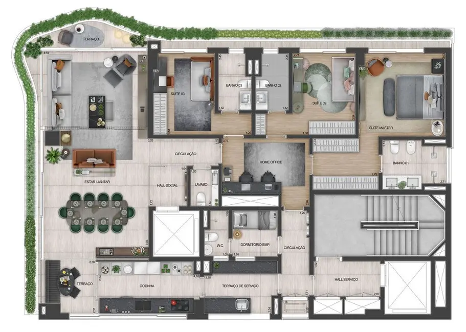 Foto 5 de Loft / Flat com 3 quartos à venda, 201m2 em Jardim Paulista, São Paulo - SP