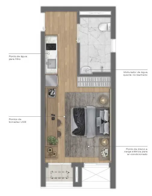 Apartamento com 1 quarto à venda, 26m2 em Vila Madalena, São Paulo - SP - imagem 4 Foto 4 de Apartamento com 1 quarto à venda, 26m2 em Vila Madalena, São Paulo - SP