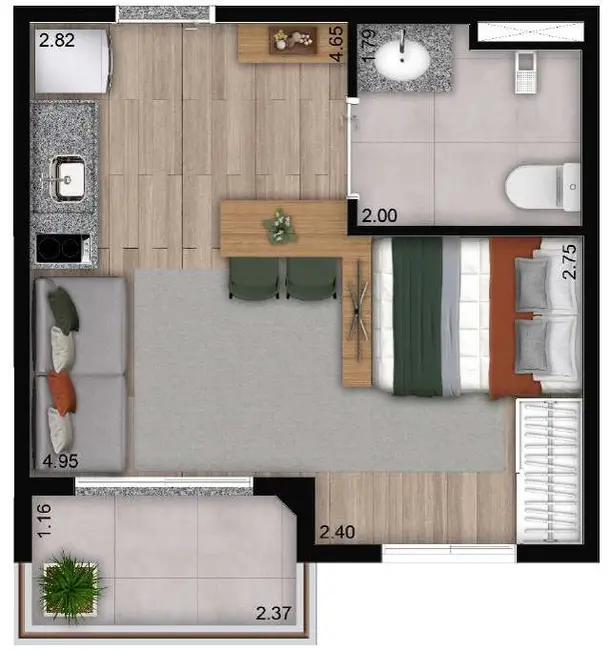 Apartamento com 1 quarto à venda, 40m2 em Perdizes, São Paulo - SP - imagem 4 Foto 4 de Apartamento com 1 quarto à venda, 40m2 em Perdizes, São Paulo - SP