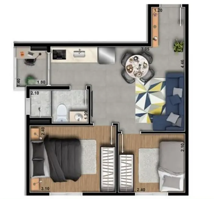 Foto 1 de Apartamento com 3 quartos à venda, 60m2 em Vila Ema, São Paulo - SP