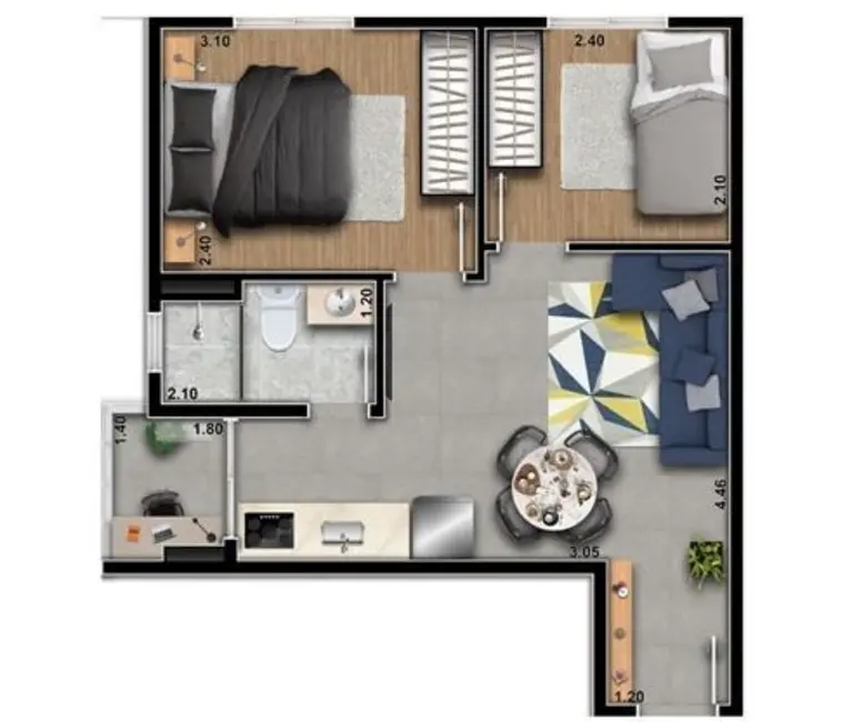 Foto 5 de Apartamento com 3 quartos à venda, 60m2 em Vila Ema, São Paulo - SP