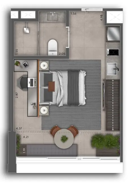 Apartamento com 1 quarto à venda, 37m2 em Perdizes, São Paulo - SP - imagem 7 Foto 7 de Apartamento com 1 quarto à venda, 37m2 em Perdizes, São Paulo - SP