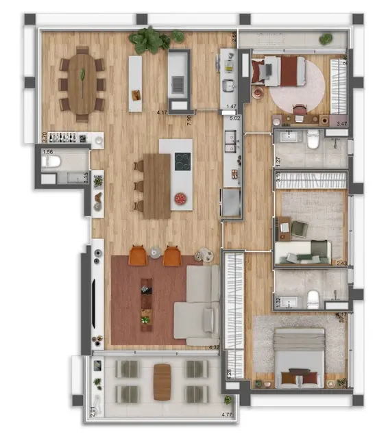 Foto 7 de Apartamento com 3 quartos à venda, 126m2 em Pinheiros, São Paulo - SP