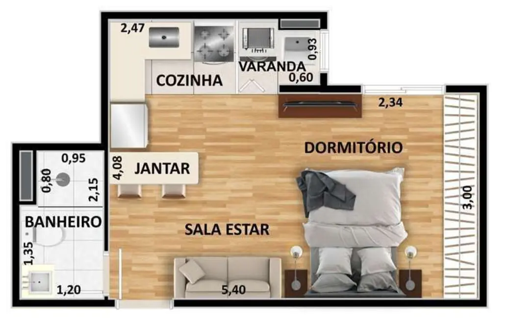 Foto 7 de Apartamento com 2 quartos à venda, 61m2 em Vila Parque Jabaquara, São Paulo - SP