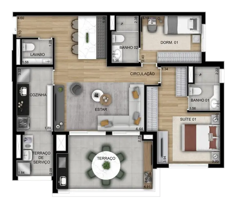 Apartamento com 2 quartos à venda, 70m2 em Alto de Pinheiros, São Paulo - SP - imagem 2 Foto 2 de Apartamento com 2 quartos à venda, 70m2 em Alto de Pinheiros, São Paulo - SP