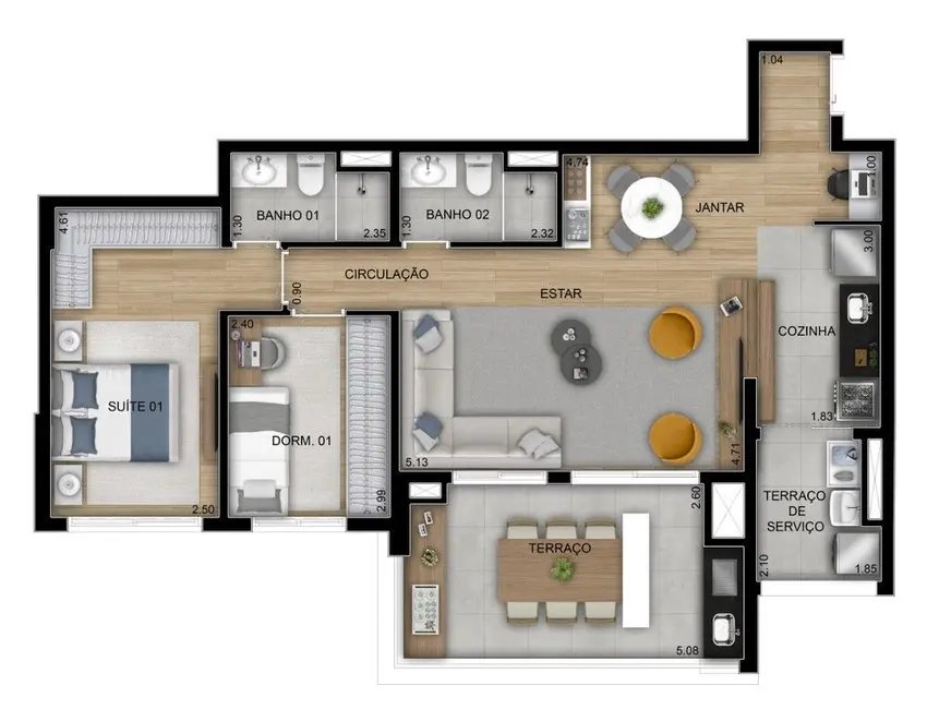 Apartamento com 2 quartos à venda, 70m2 em Alto de Pinheiros, São Paulo - SP - imagem 6 Foto 6 de Apartamento com 2 quartos à venda, 70m2 em Alto de Pinheiros, São Paulo - SP
