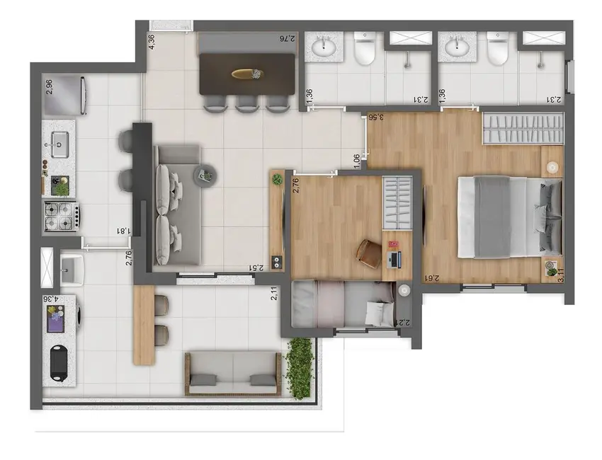 Foto 1 de Apartamento com 2 quartos à venda, 58m2 em Butantã, São Paulo - SP