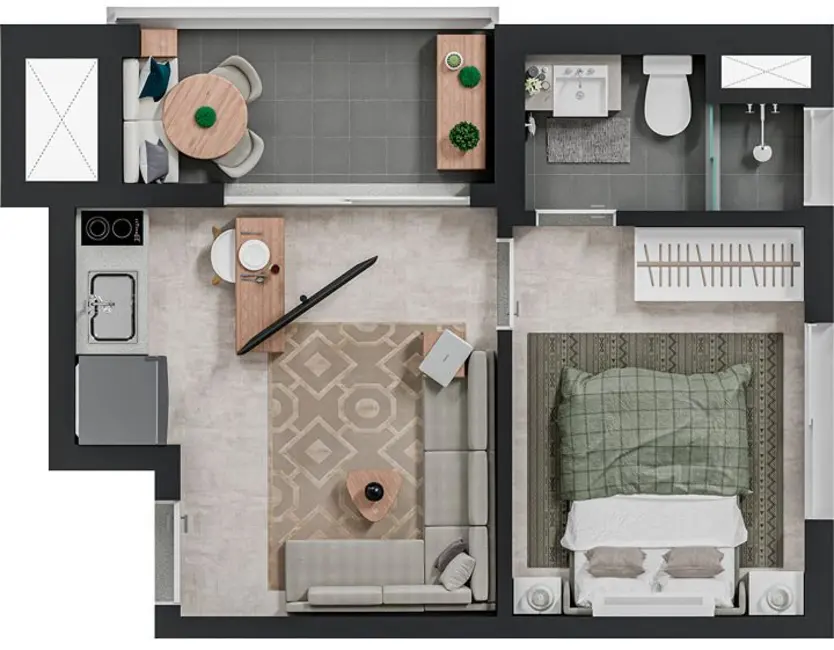 Apartamento com 1 quarto à venda, 29m2 em Pinheiros, São Paulo - SP - imagem 2 Foto 2 de Apartamento com 1 quarto à venda, 29m2 em Pinheiros, São Paulo - SP