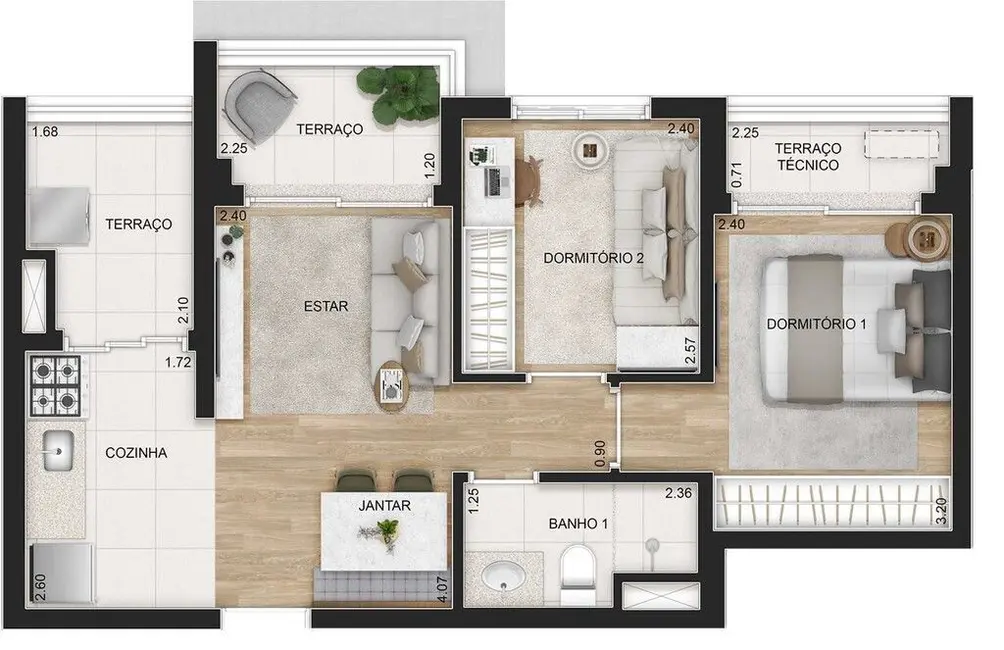 Apartamento com 1 quarto à venda, 38m2 em Tatuapé, São Paulo - SP - imagem 2 Foto 2 de Apartamento com 1 quarto à venda, 38m2 em Tatuapé, São Paulo - SP