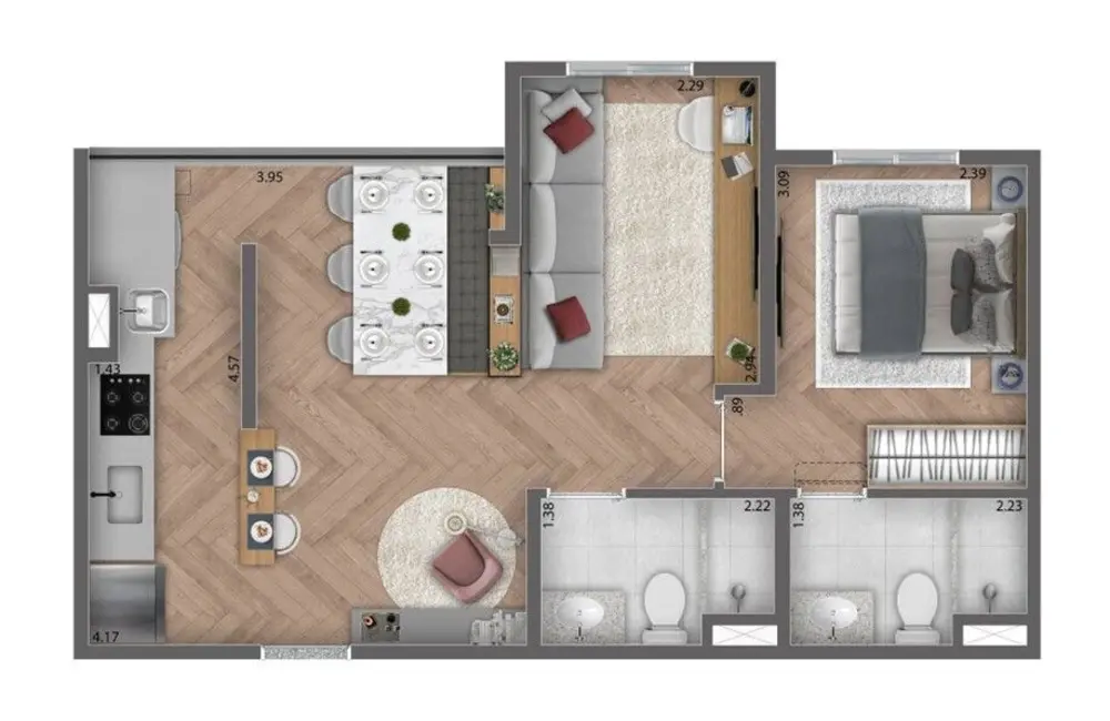 Foto 8 de Apartamento com 2 quartos à venda, 46m2 em Tatuapé, São Paulo - SP