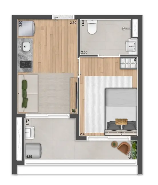 Apartamento com 1 quarto à venda, 44m2 em Perdizes, São Paulo - SP - imagem 5 Foto 5 de Apartamento com 1 quarto à venda, 44m2 em Perdizes, São Paulo - SP