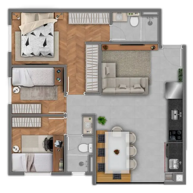 Foto 3 de Apartamento com 3 quartos à venda, 60m2 em Vila Centenário, São Paulo - SP