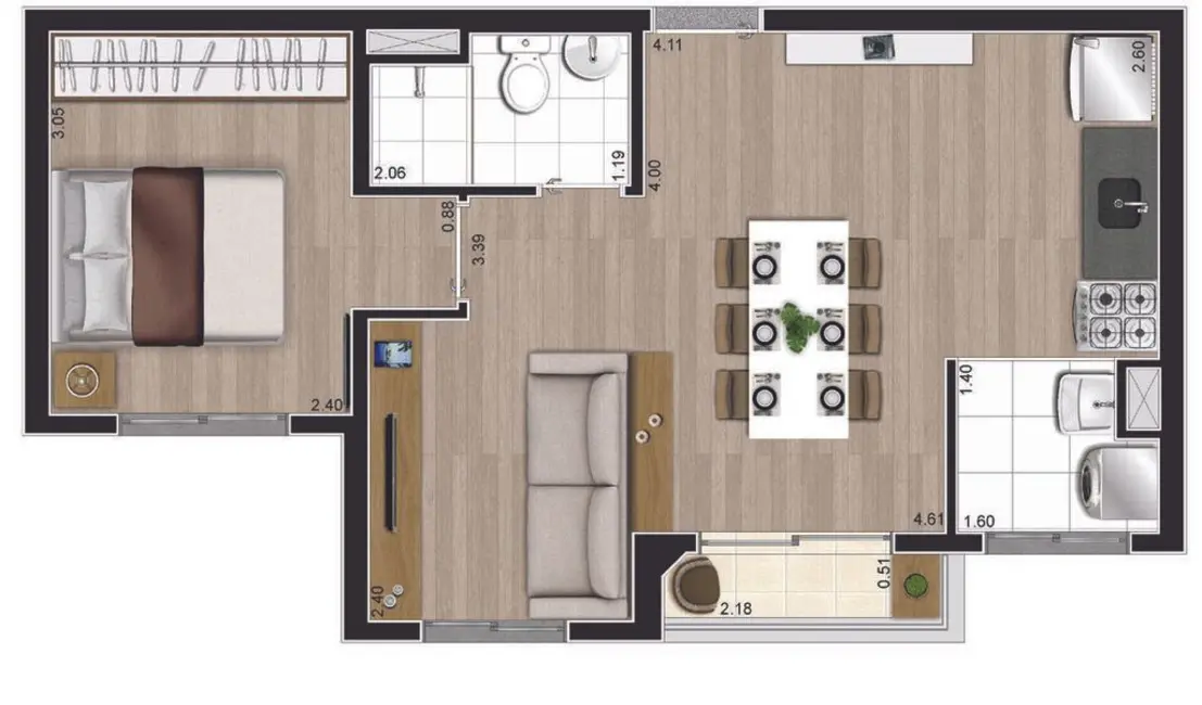 Foto 4 de Apartamento com 2 quartos à venda, 37m2 em Jardim Mirante, São Paulo - SP