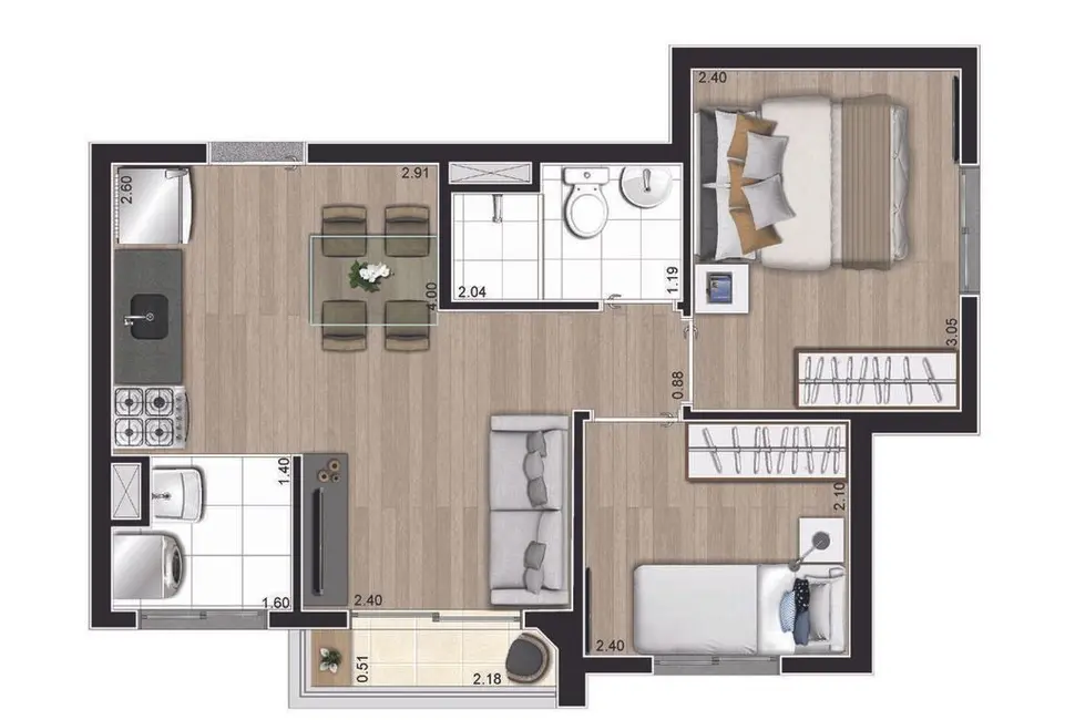 Foto 9 de Apartamento com 2 quartos à venda, 37m2 em Jardim Mirante, São Paulo - SP