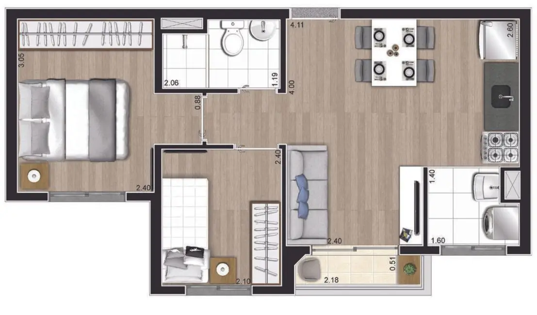 Foto 3 de Apartamento com 2 quartos à venda, 37m2 em Jardim Mirante, São Paulo - SP