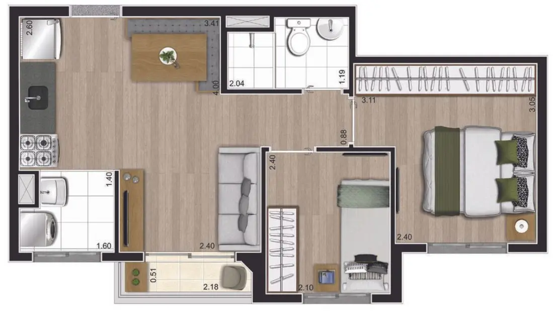 Foto 2 de Apartamento com 2 quartos à venda, 37m2 em Jardim Mirante, São Paulo - SP