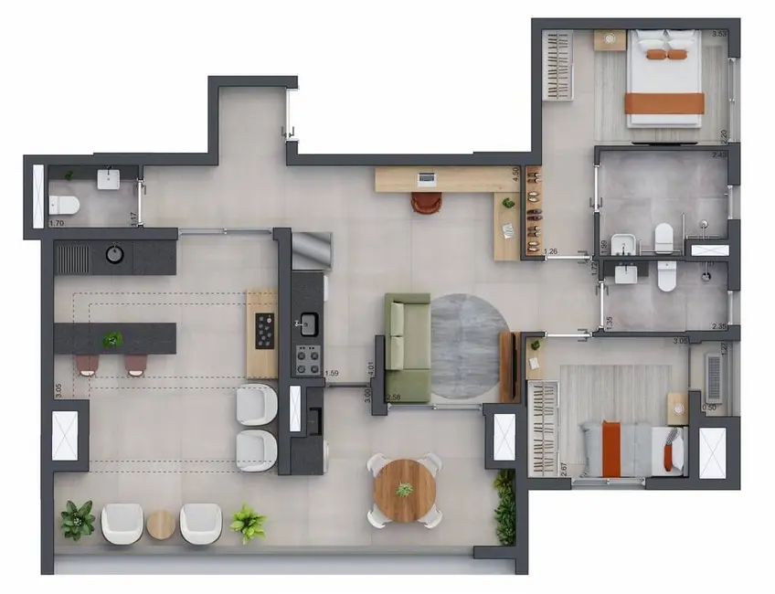 Foto 9 de Apartamento com 2 quartos à venda, 60m2 em Brooklin Paulista, São Paulo - SP