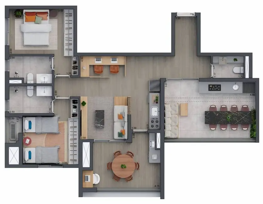 Foto 4 de Apartamento com 2 quartos à venda, 60m2 em Brooklin Paulista, São Paulo - SP