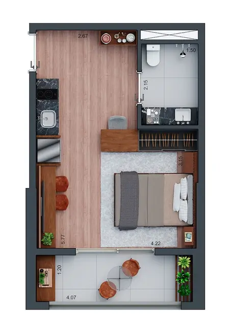 Foto 1 de Kitnet com 1 quarto à venda, 25m2 em Brooklin Paulista, São Paulo - SP