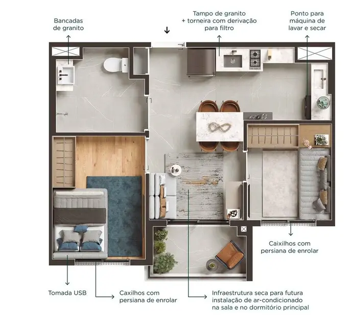 Apartamento com 2 quartos à venda, 40m2 em Campo Belo, São Paulo - SP - imagem 2 Foto 2 de Apartamento com 2 quartos à venda, 40m2 em Campo Belo, São Paulo - SP