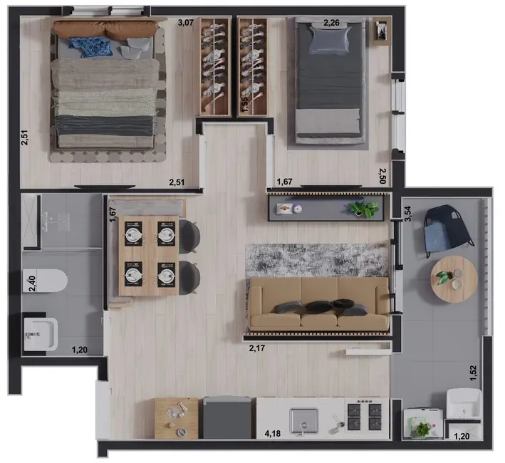 Foto 2 de Apartamento com 1 quarto à venda, 32m2 em Ipiranga, São Paulo - SP