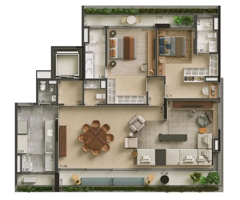 Apartamento com 3 quartos à venda, 167m2 em Higienópolis, São Paulo - SP - imagem 7 Foto 7 de Apartamento com 3 quartos à venda, 167m2 em Higienópolis, São Paulo - SP