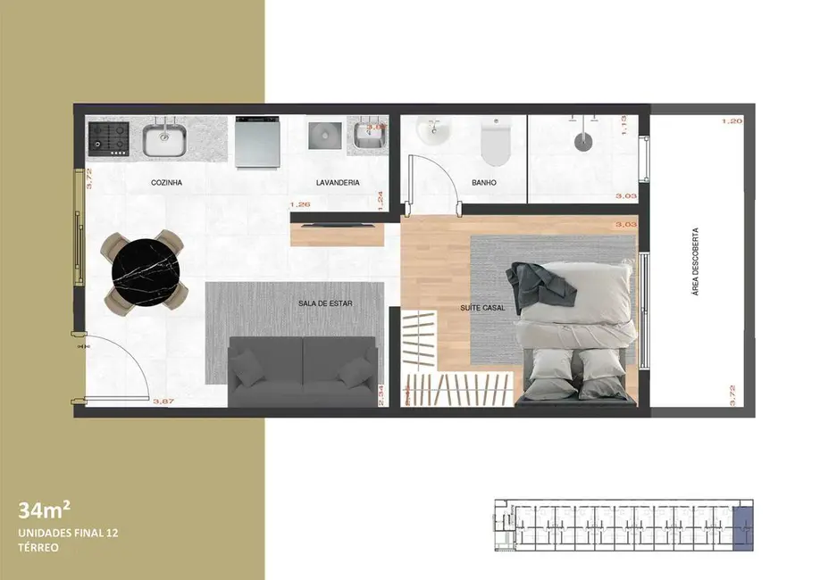 Kitnet com 1 quarto à venda, 30m2 em Vila Carrão, São Paulo - SP - imagem 4 Foto 4 de Kitnet com 1 quarto à venda, 30m2 em Vila Carrão, São Paulo - SP