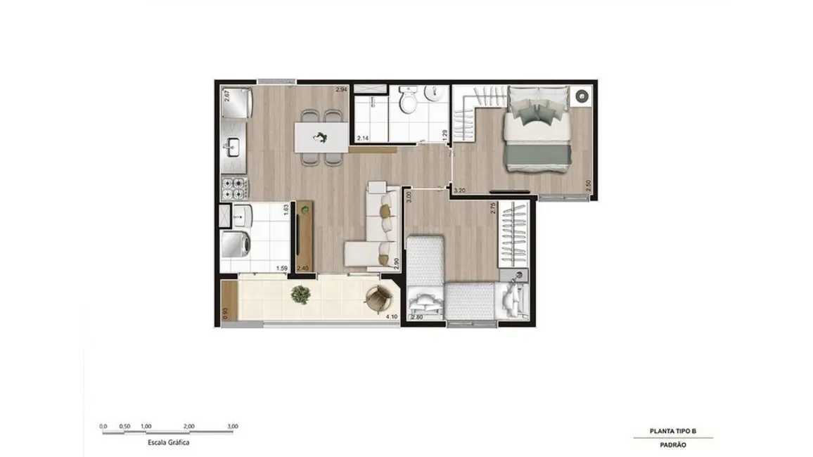 Foto 3 de Apartamento com 2 quartos à venda, 45m2 em Quitaúna, Osasco - SP