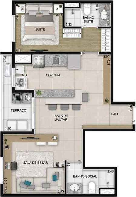 Apartamento com 2 quartos à venda, 54m2 em Bela Vista, Osasco - SP - imagem 4 Foto 4 de Apartamento com 2 quartos à venda, 54m2 em Bela Vista, Osasco - SP