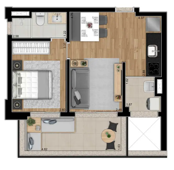 Foto 1 de Apartamento com 1 quarto à venda, 49m2 em Pinheiros, São Paulo - SP