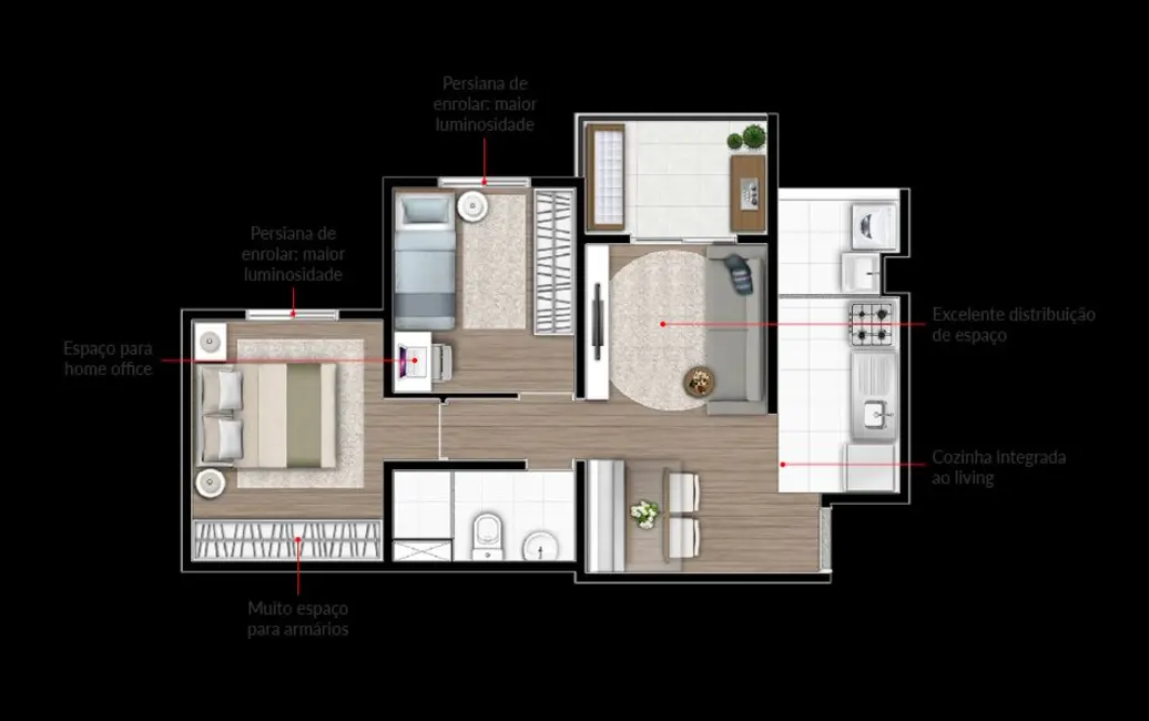 Foto 1 de Apartamento com 2 quartos à venda, 57m2 em Vila Valparaíso, Santo Andre - SP
